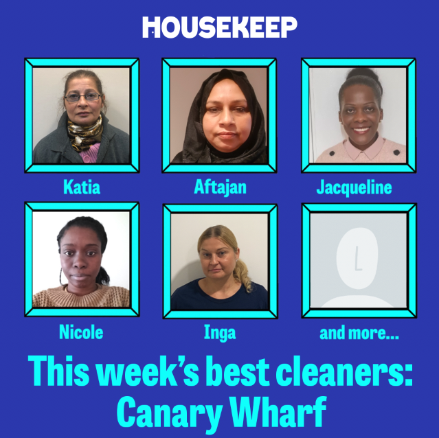 This week's best cleaners: Canary Wharf