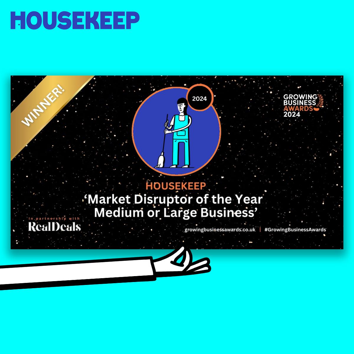 Housekeep wins Market Disruptor of the Year