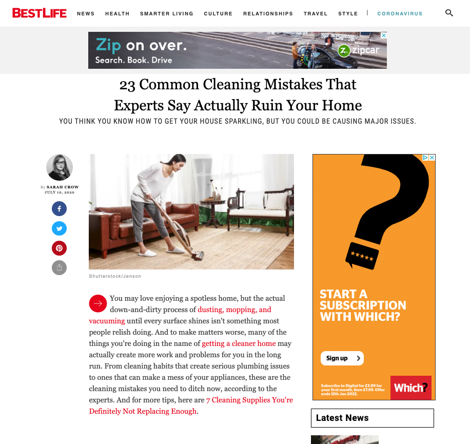 Best Life - 23 Common Cleaning Mistakes That Experts Say Actually Ruin Your Home