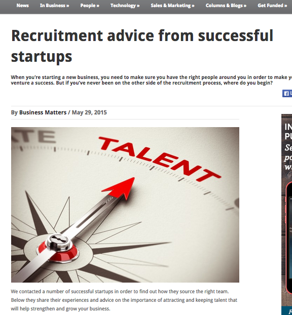 Business Matters - Recruitment advice from successful startups