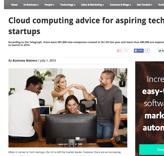 Business Matters - Cloud computing advice for aspiring tech startups