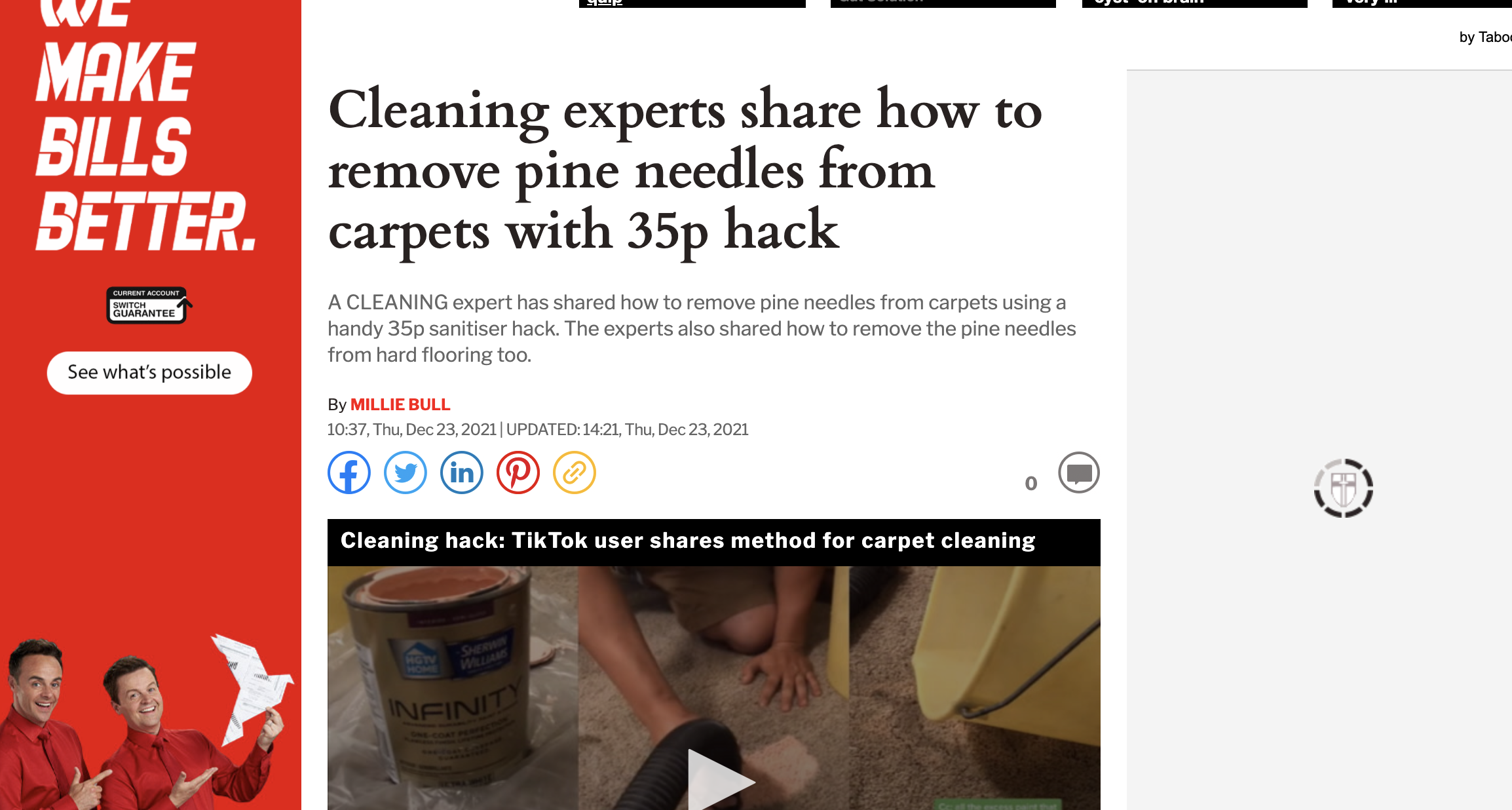 Express - Cleaning experts share how to remove pine needles from carpets with 35p hack