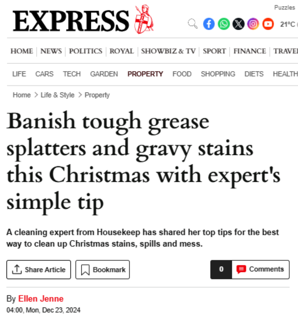 Express - Banish tough grease splatters and stains this Christmas with expert's simple tip