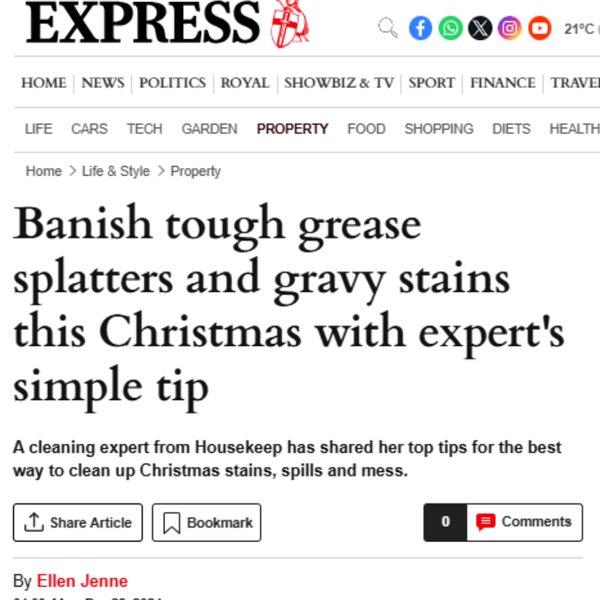 Express - Banish tough grease splatters and stains this Christmas with expert's simple tip
