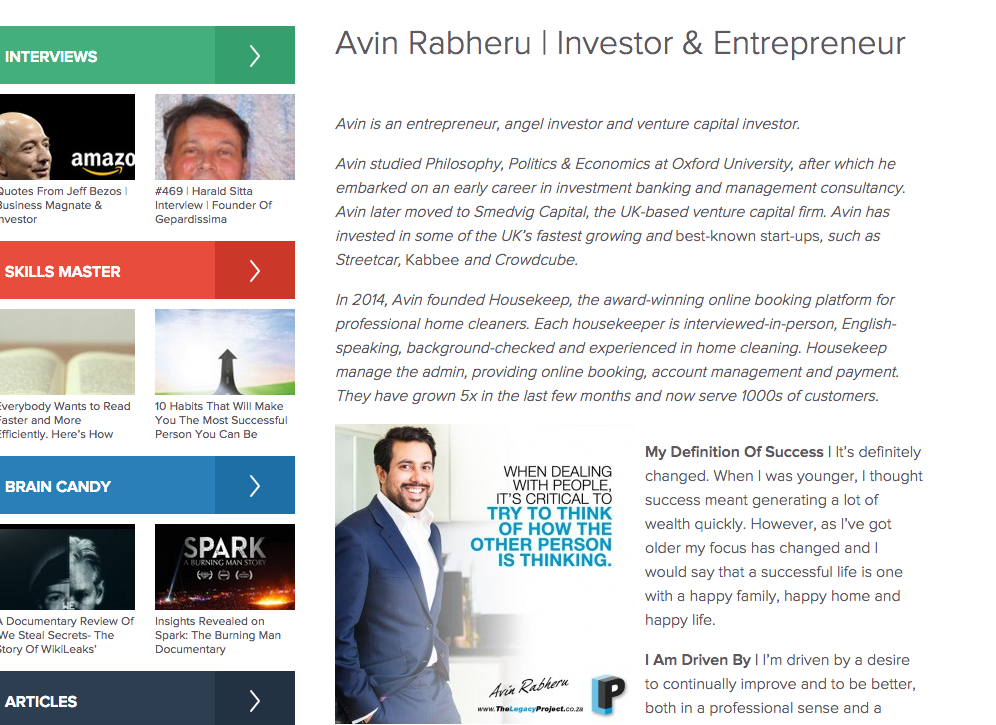 The Legacy Project - Avin Rabheru