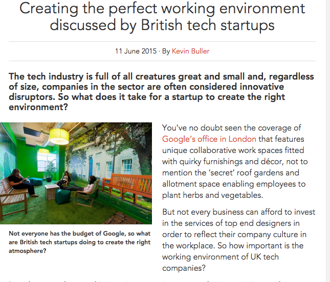 Real Business - Creating the perfect working environment discussed by British tech startups