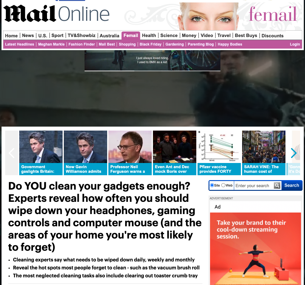 Mail Online - Do YOU clean your gadgets enough? Experts reveal how often you should wipe down your headphones, gaming controls and computer mouse