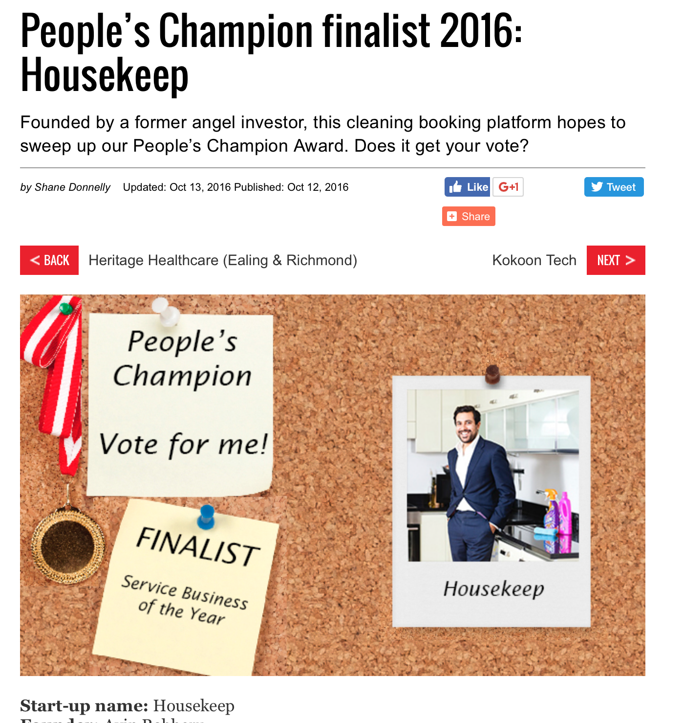 People’s Champion finalist 2016: Housekeep
