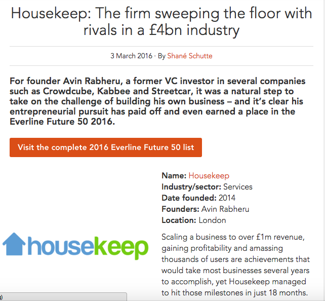 Real Business - Housekeep: The firm sweeping the floor with rivals in a 4bn industry