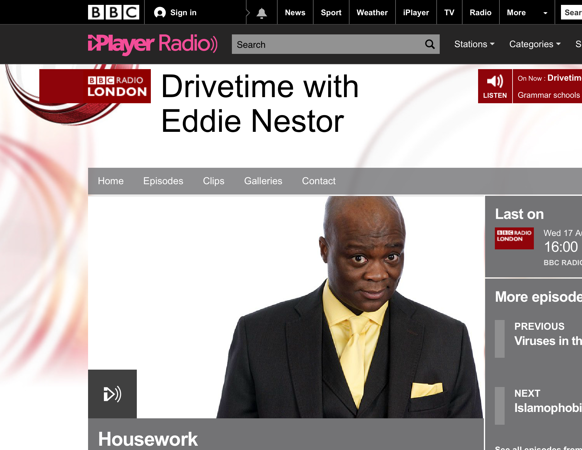 BBC Radio London - Drivetime with Eddie Nestor