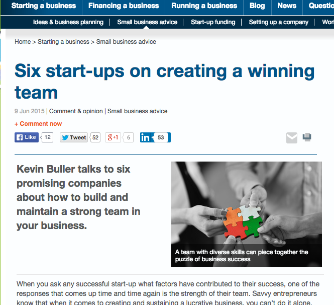 SmallBusiness.co.uk - Six start-ups on creating a winning team
