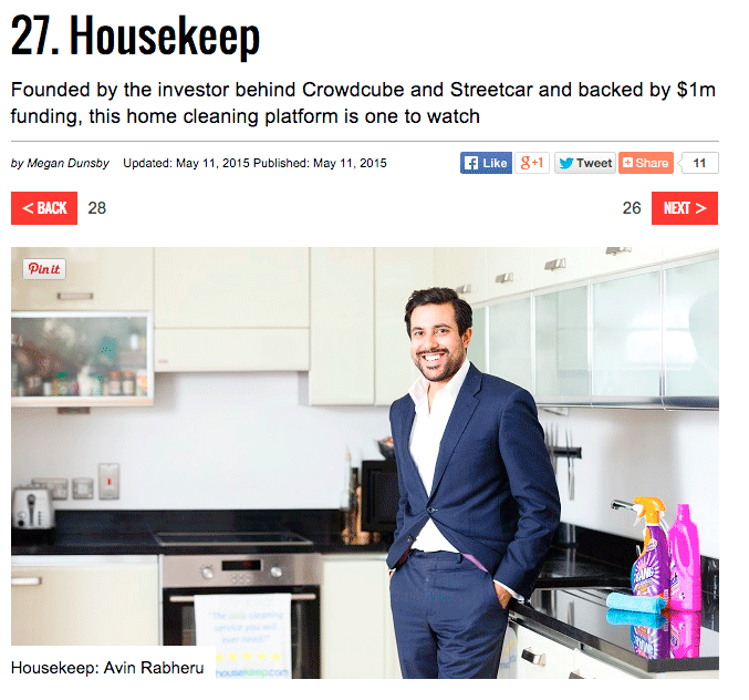 Startups 100 - Housekeep at #27