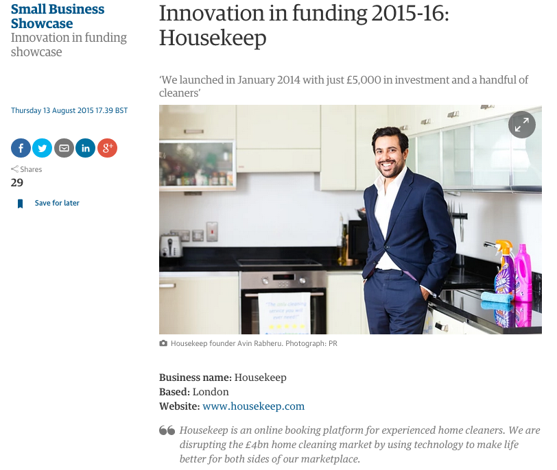 The Guardian - Marketing and PR 2015-16 competition entry: Housekeep