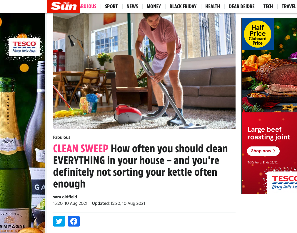 The Sun - How often you should clean EVERYTHING in your house