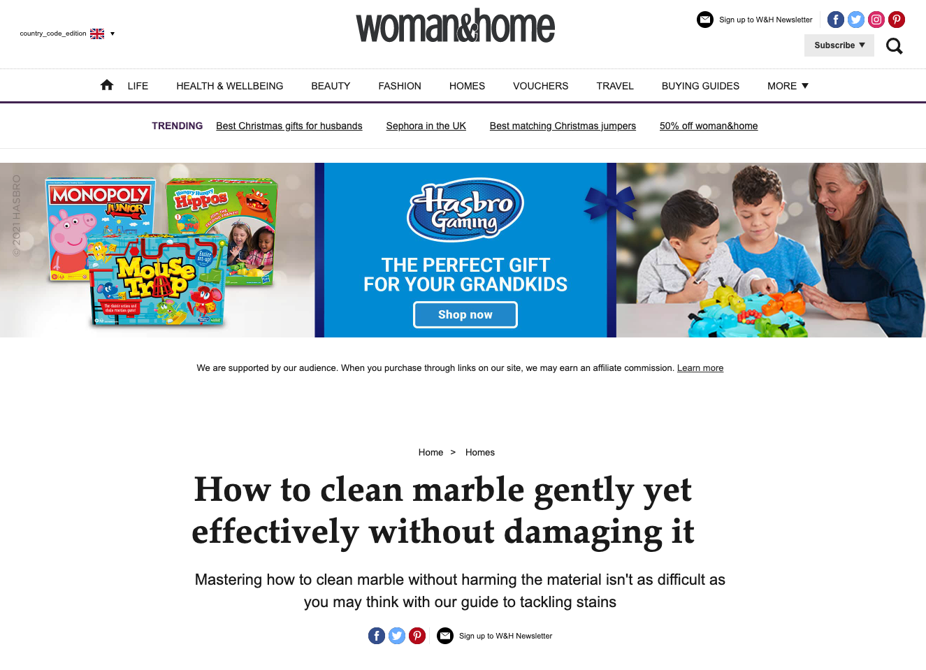 Woman & Home - How to clean marble gently yet effectively without damaging it