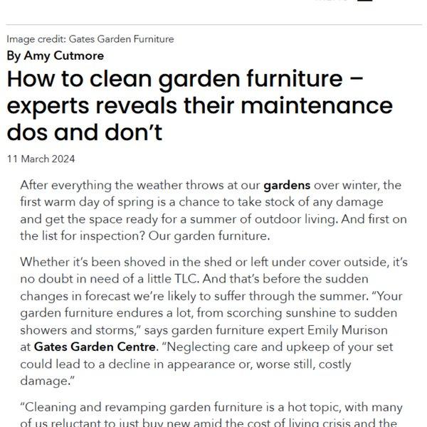 Good Homes: How to clean garden furniture - experts reveal their maintenance dos and don'ts