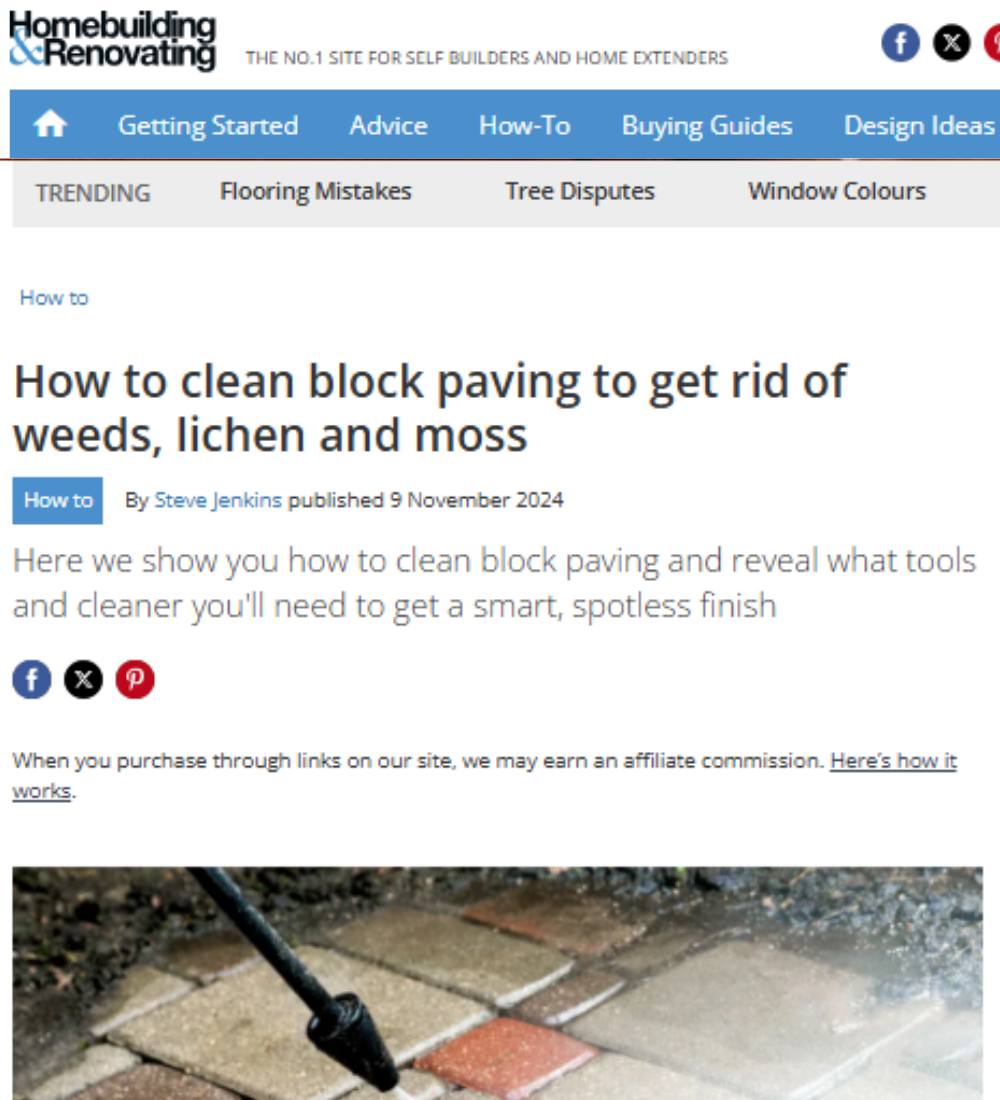 Homebuilding & Renovating - How to clean block paving to get rid of weeds, lichen and moss