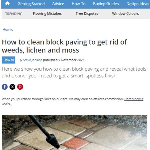 Homebuilding & Renovating - How to clean block paving to get rid of weeds, lichen and moss