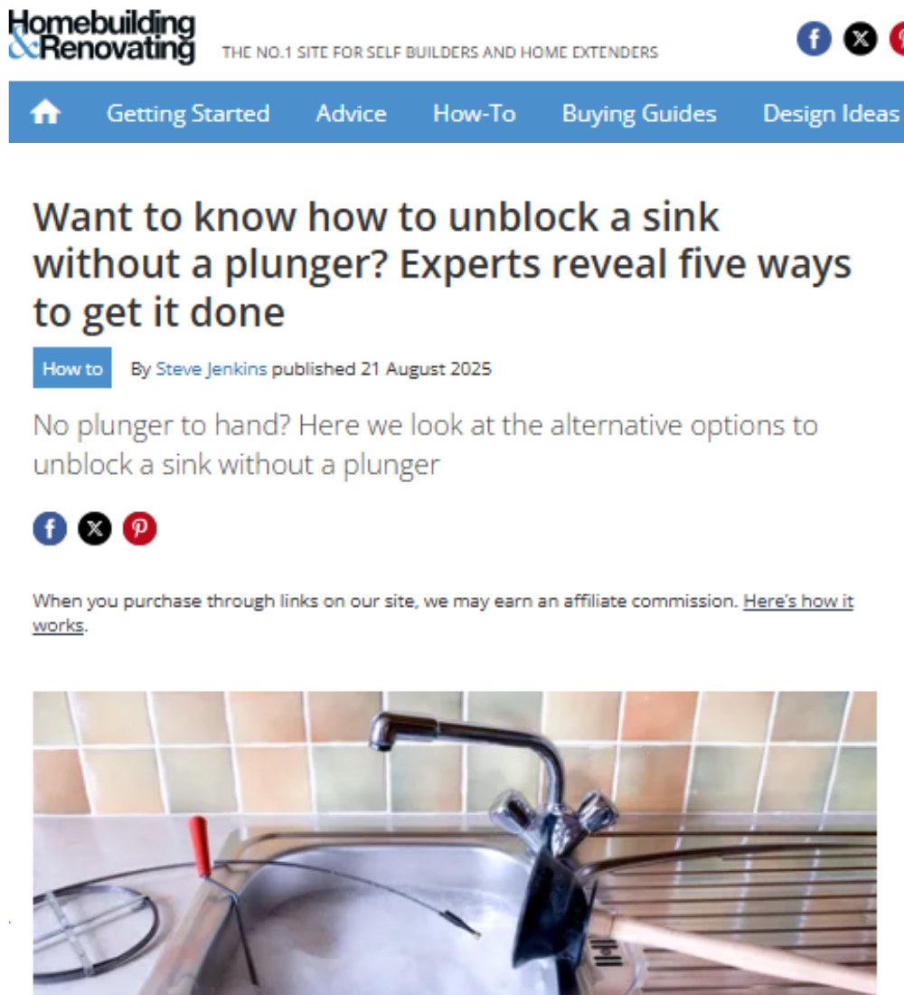 Homebuilding & Renovating - Want to know how to unblock a sink without a plunger? Experts reveal five ways to get it done