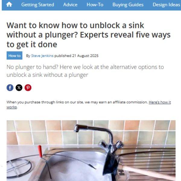 Homebuilding & Renovating - Want to know how to unblock a sink without a plunger? Experts reveal five ways to get it done