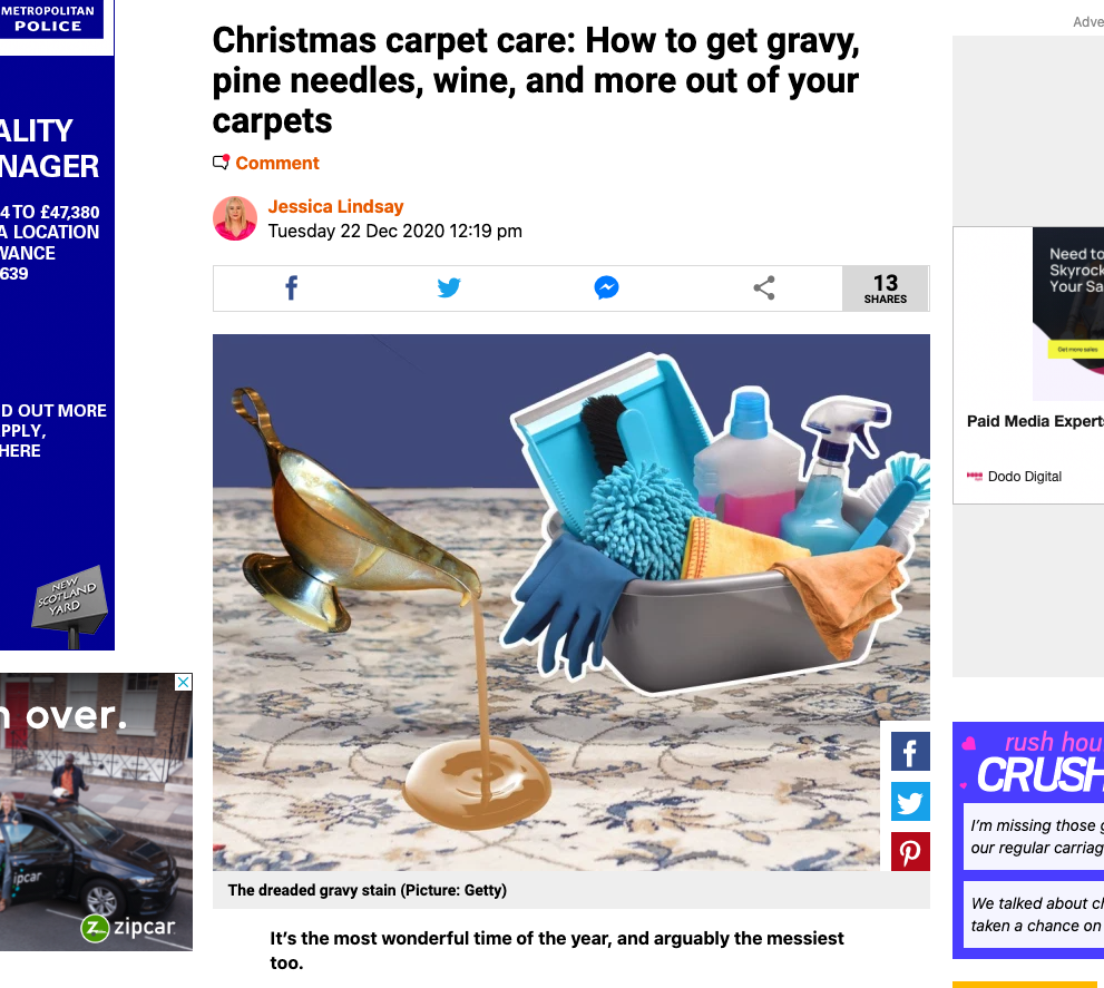Metro - Christmas carpet care: How to get gravy, pine needles, wine, and more out of your carpets
