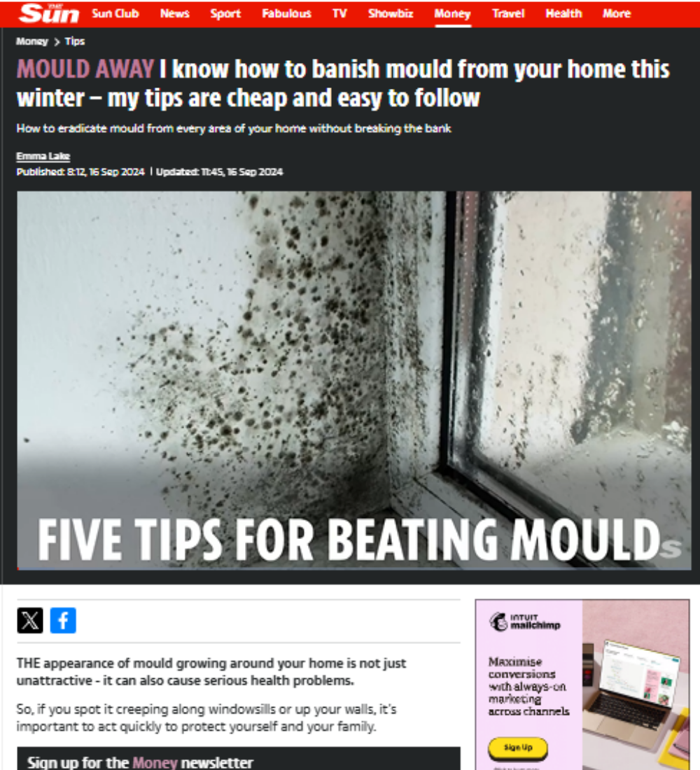 The Sun - I know how to banish mould from your home this winter - my tips are cheap and easy to follow