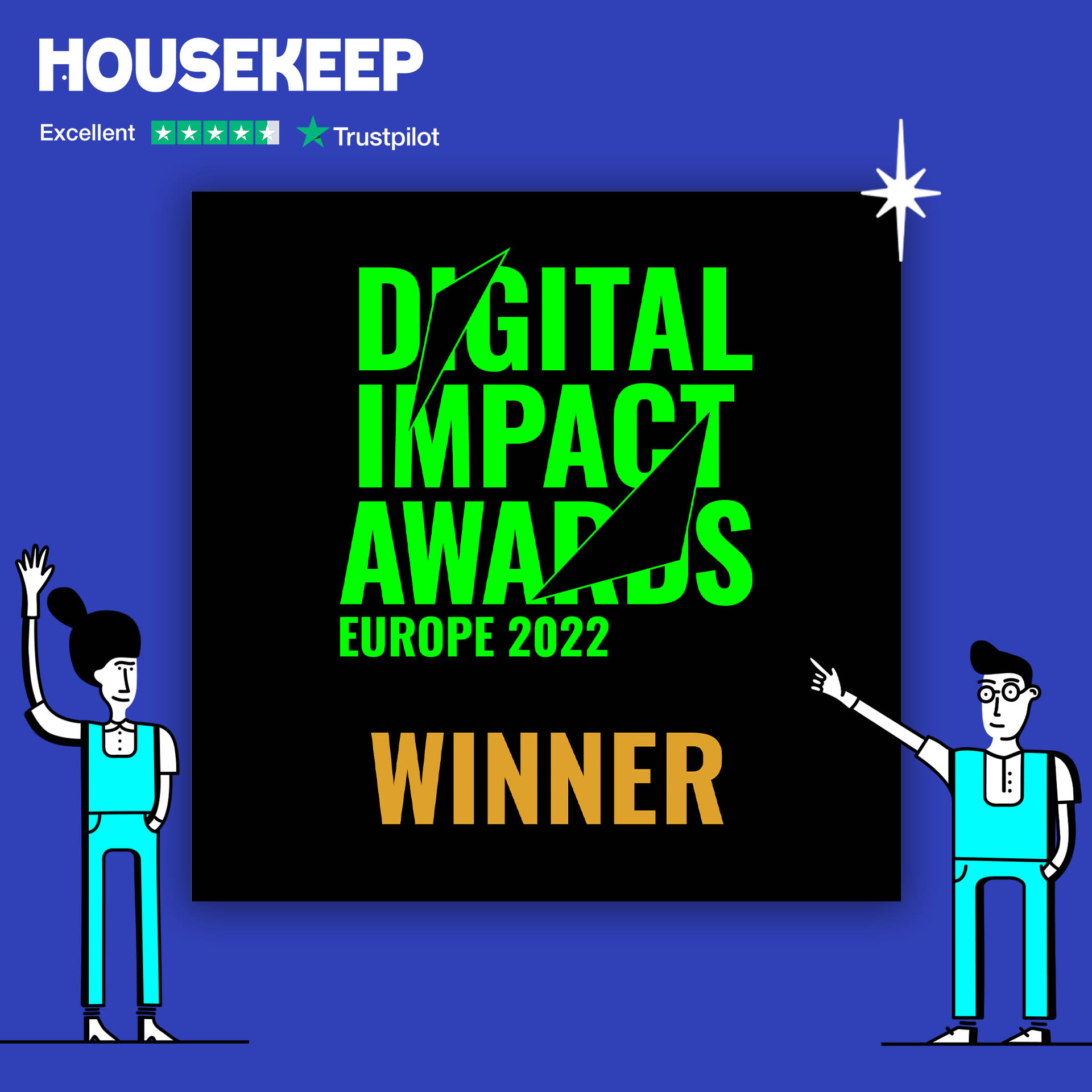 Housekeep's rebrand wins Best Digital Rebrand (Gold award)