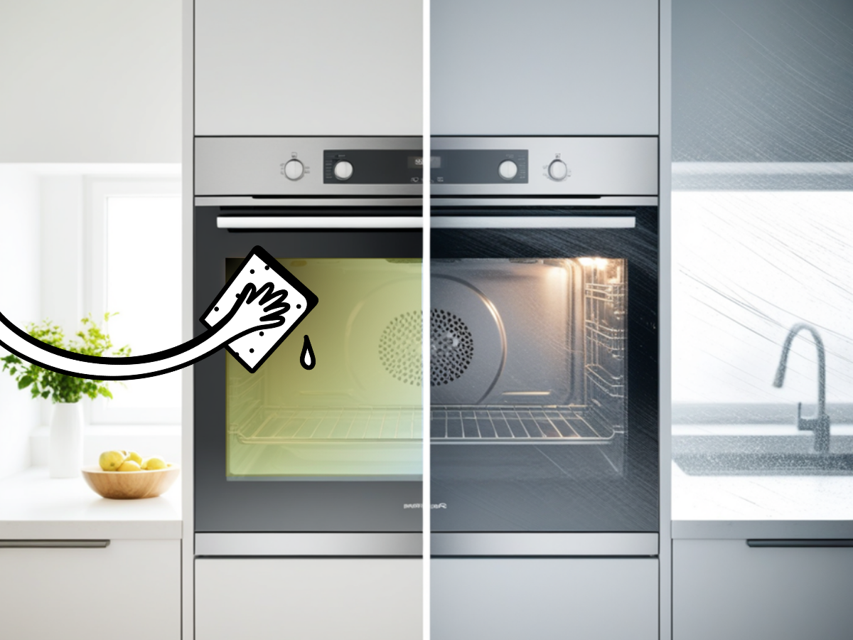 How to clean a glass oven door