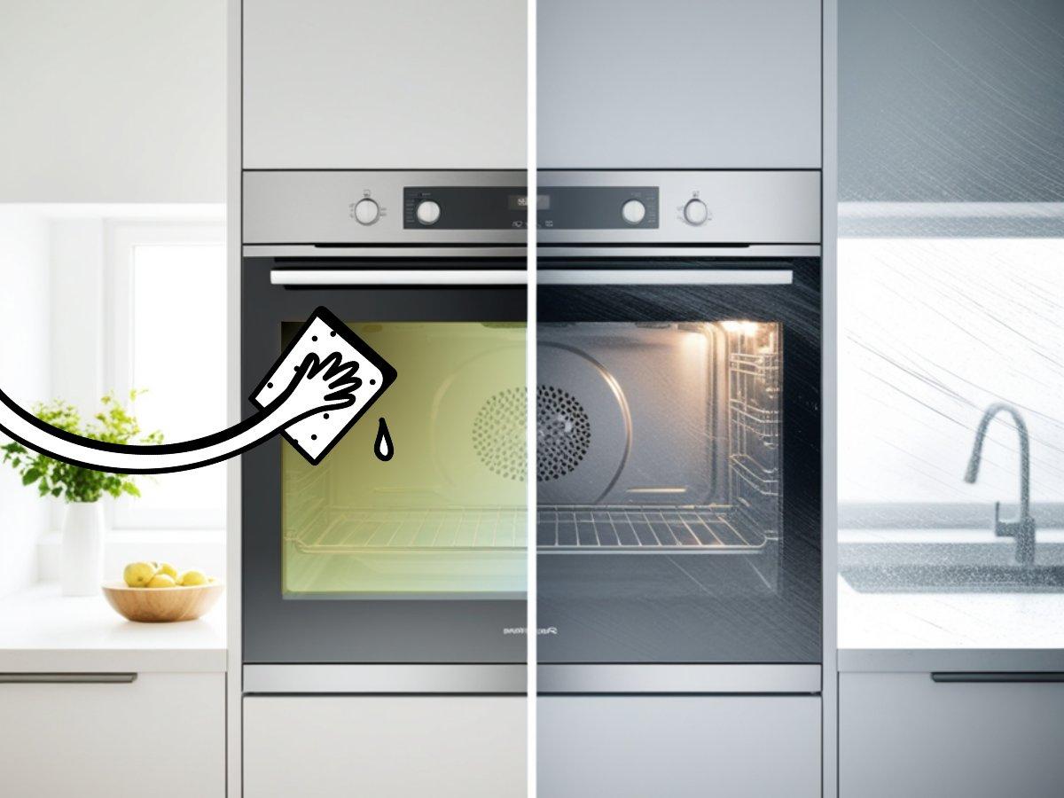 How to clean a glass oven door