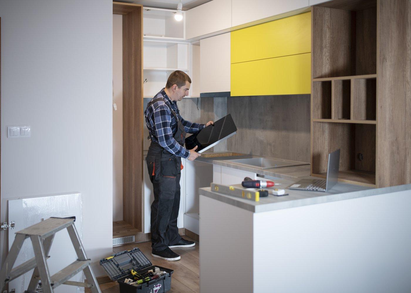 Electric & induction hob installation