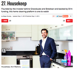 Housekeep #27 in Startups100 list 2015!